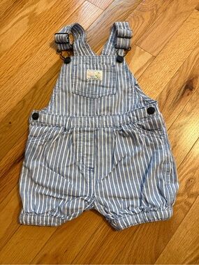 Carter's Blue and White Striped Baby Overalls